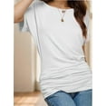 thumbnail image 2 of Women's Casual Short Sleeve Dolman Top Boat Neck T Shirts, 2 of 4