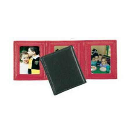 - Budd Leather 552210L-9 Lizard Print Triple Mini Photo Frame - Red