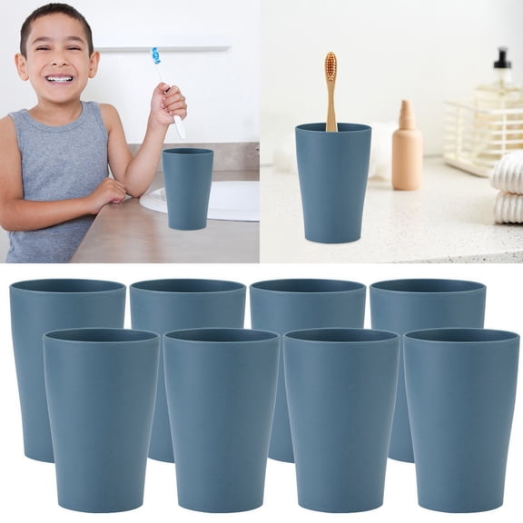 8 Pack Blue Plastic Tumbler Cups, Unbreakable Reusable Drinking Cups for Kids, Home, Office, Outdoor