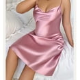 thumbnail image 2 of Qxiansh XL-5XL Women's Satin Nightgowns Cowl Neck Sleeveless Camisole Silk Plus Size Nightgown Dresses, 2 of 7