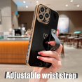 thumbnail image 5 of Funda Compatible con iPhone 14 Pro Max para Mujeres y niñas Estuche con Revestimiento de TPU con patrón de corazón Lindo con Correa de muñeca Ajustable para iPhone 14 Pro MAX-Verde, 5 of 5