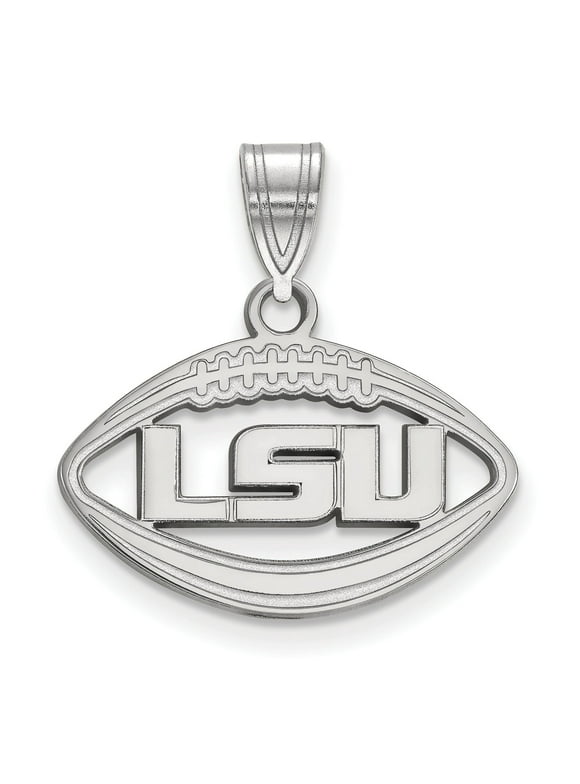 Women's LSU Tigers Sterling Silver Logo Football Pendant