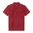 thumbnail image 3 of Alvivi Unisex Men Women Chef Coat Solid Classical Chef Jacket Cook Outfit Hotel Restaurant Uniform Burgundy Short Sleeve XL, 3 of 7