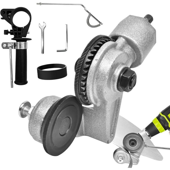 Electric Drill Plate Cutter, Upgraded Sheet Metal Cutter Drill Attachment for Cutting Iron, Steel, Copper, Aluminum, White Sheet – DIY Metal Nibbler Tool for Electric Drill Use