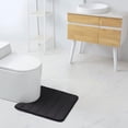 thumbnail image 3 of Tripumer U-Shape Memory Foam Toilet Rug Contour Bathroom Rug 20 x 24 inch Absorbent Mat Floor Carpet Bathroom Rugs Mat for Toilet Base Black, 3 of 7