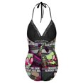 thumbnail image 6 of Invader Zim Women's Swimwear Strap One Piece Backless Tummy Control V Neck Swimsuit Summer Beach Vacation Bathing Suit, 6 of 7