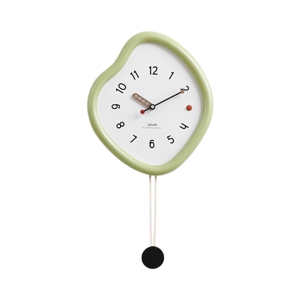 Reloj de pared moderno con números grandes for sala de estar, cocina, hogar, dormitorio, escuela y oficina. Blanco, verde y negro.