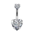 thumbnail image 1 of Hearth & Gear Stainless Steel Double Rhinestone Navel Belly Button Rings Geometric Shape Navel Rings Zircon Belly Navel Piercing Jewelry For Women Girls Long Belly Button Piercing Stainless Steel, 1 of 5