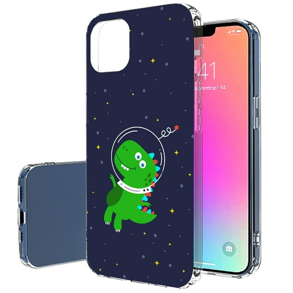 TalkingCase Slim Case for Apple iPhone 13 Pro, Slim Thin Gel Tpu Cover, Dinosaur Space Print, Light Weight, Flexible, Soft, Anti-Scratch, Printed in USA