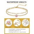 thumbnail image 6 of KeyStyle Birthstone Anklets for Women Gold Plated Adjustable Anklets Bracelets for Summer Beach Pool Parties, Mother's Day Jewelry Valentine's Day Gift for Wife, 6 of 11