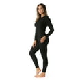 thumbnail image 2 of #followme Women's Thermal Henley Onesie - Soft and Cozy Union Suit for Winter Sleepwear and Lounging (Black, X-Small), 2 of 3