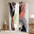 thumbnail image 3 of Manfei Orange Black and Gray Blackout Curtains, Modern Abstract Artwork, 3 of 6