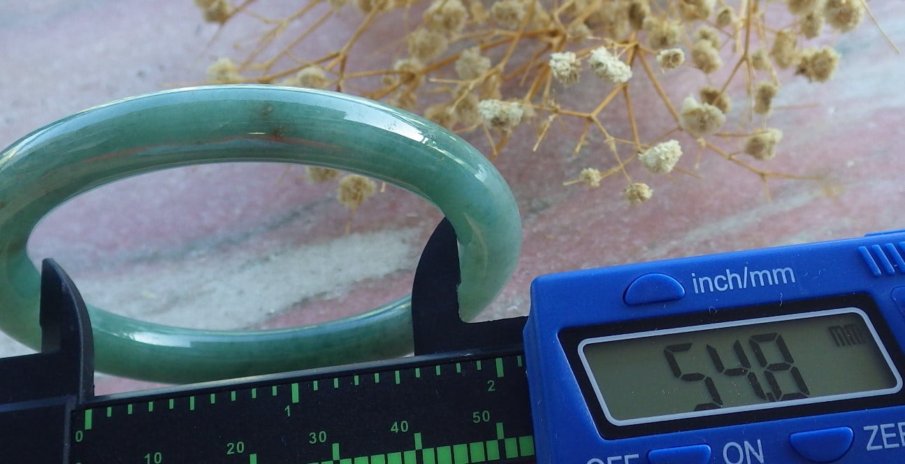 Green Natural A JADE Jadeite Circle Bangle Bracelet 55 mm 681430 TN