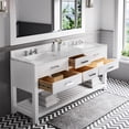 thumbnail image 4 of Water Creation Madalyn 72" Wood Double Bathroom Vanity in Pure White/Chrome, 4 of 6