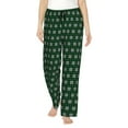 thumbnail image 2 of Lsque Green Buffalo Plaid Merry Christmas Print Women's Pajama Pants, Lounge Pant - Comfortable Home Wear,Elastic Waistband, Stylish Design-Large, 2 of 9