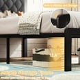 thumbnail image 7 of Hisoft Twin Size Bed Frame with Linen Upholstered Headboard, Metal Support, Under-Bed Storage, Noise-Free, Grey, 7 of 7