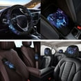 thumbnail image 4 of KUIFORTI Cool Wolf Car Seat Covers Full Set Set 14 Pcs with Car Headrest Covers Cars Steering Wheel Cover Auto Seat Belt Cover Wristlet Keychain Fit for Cars Sedans and SUVs, 4 of 6