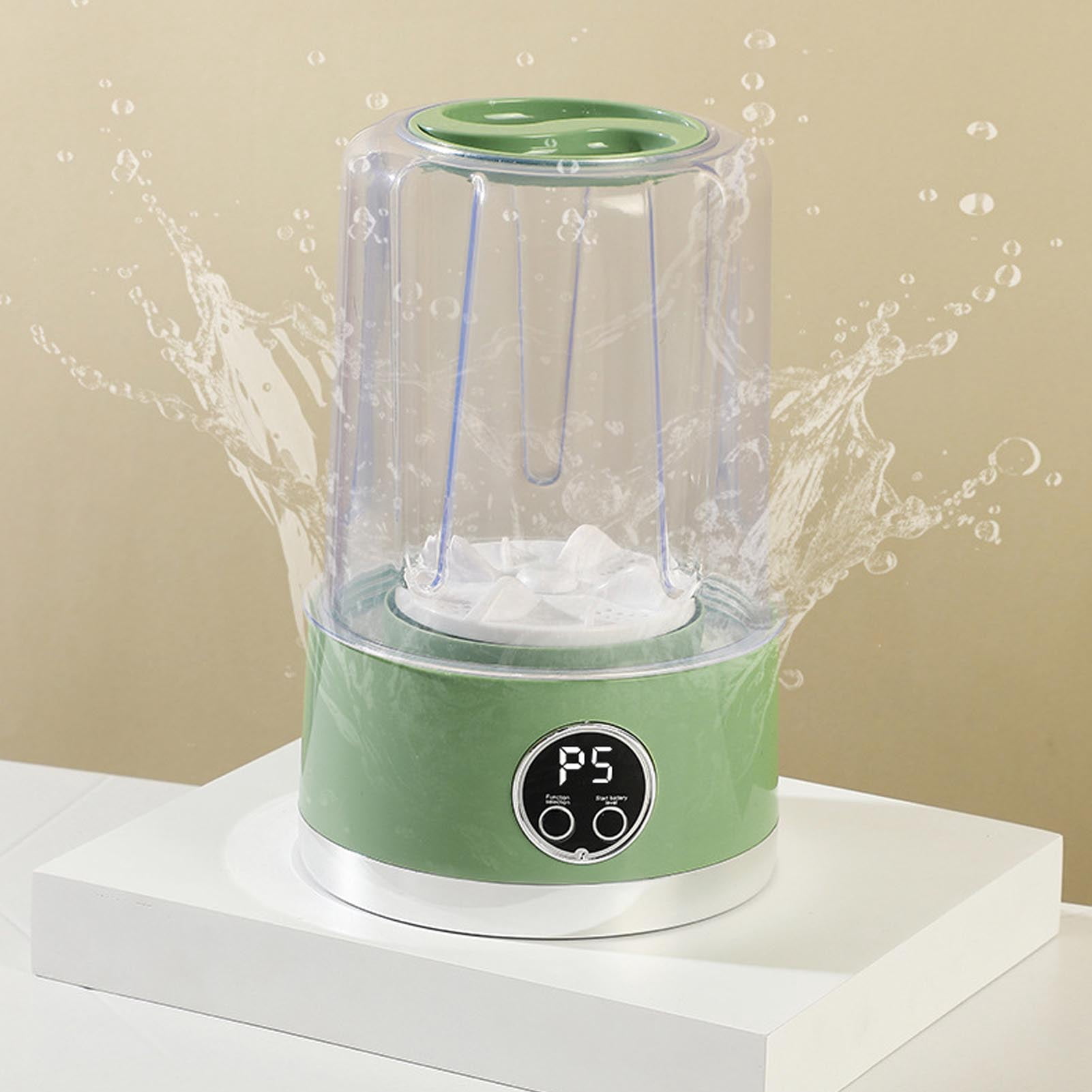 BIMZUC Portable Underwear Washing Machine Cordless Rechargeable Automatic Mini Washer for Socks and Towels Green 8.27x5.51x5.12 inches / 21.0x14.0x13.0 cm