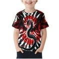 thumbnail image 2 of BRGZLK Children's Summer Short Sleeved Top Boys Girls Cute Printed Pattern Blouse Casual Versatile Round Neck T-Shirt Multicolor 14-15 Years, 2 of 4