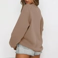 thumbnail image 4 of Sweatshirts For Women Oversized Crewneck Fleece Pullover Long Sleeve Tops Comfy Fall Winter Fashion Outfits Light Brown, 4 of 5
