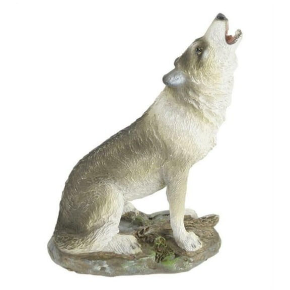 HOWLING WOLF Resin Wilderness Figurine, 4.5" Tall, by Slifka