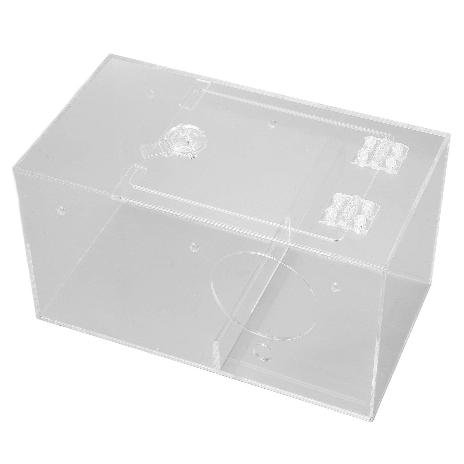 Riousery Clear Acrylic Bird Breeding Box Parrot Nesting House Cage For Small Birds 12.2 Inches / 31 cm Transparent Habitat With Standing Pole
