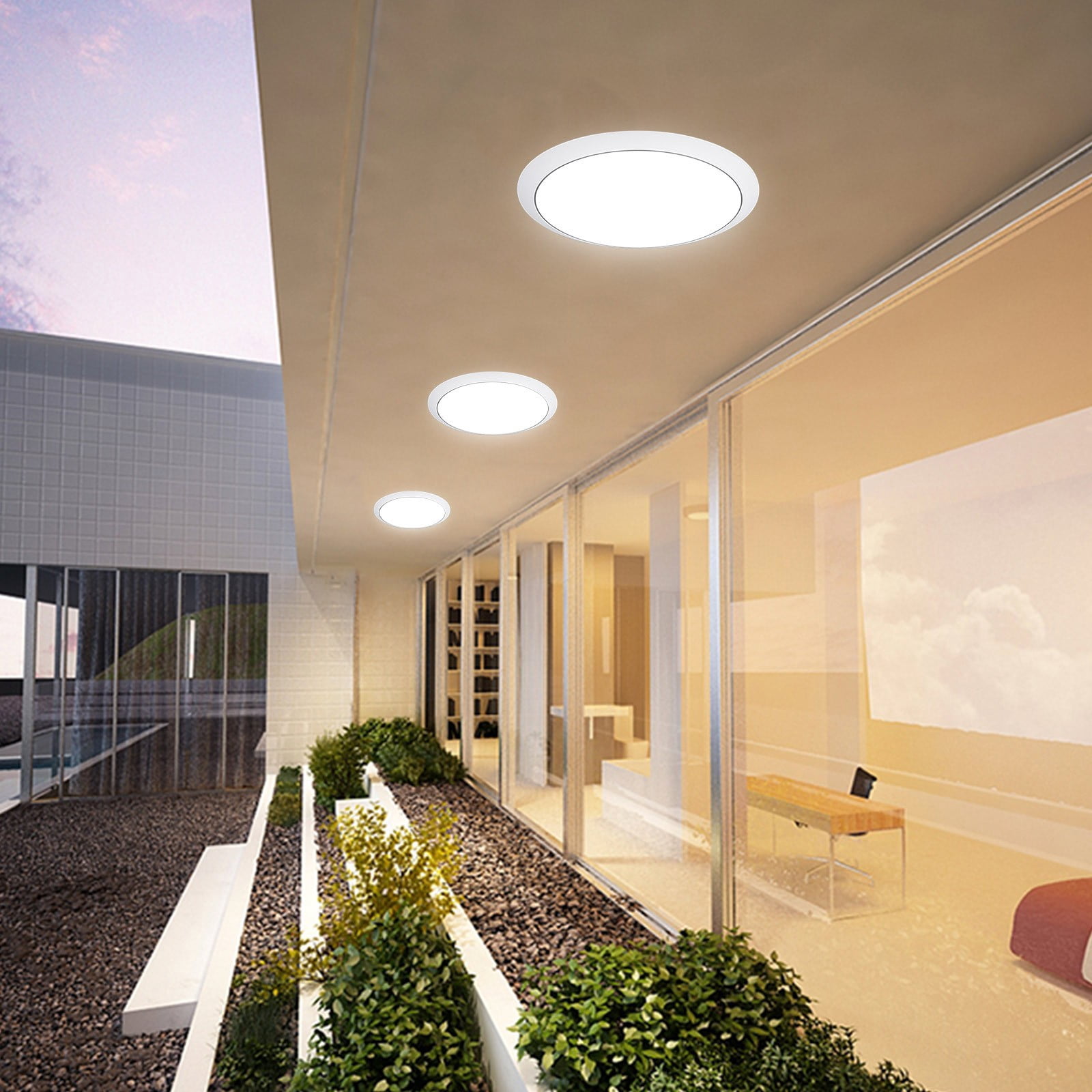 LEHOZIHEQ Round Ceiling Light, Motion Sensor Round Ceiling Light, Energy Saving Lighting, Ideal For Courtyard, Corridor, Balcony And Home Indoor Use