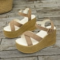 thumbnail image 6 of Mostsola Womens Platform Sandals Wedges Heels Open Toe Summer Slingback Sandals Beach Shoes, 6 of 8