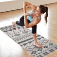 thumbnail image 6 of Blue Geometric Triangle Circle Pattern Hot Yoga Mat Towel Non Slip for Hot Yoga - Quick-Drying Yoga Mat Cover with 4 Corner Pockets with Travel Bag - Hot Yoga Towel Non Slip 70"x26", 6 of 6