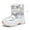 White, variant on Glisme Girls Snow Boots Winter Thick And Warm Cotton Shoes Waterproof Anti Slip Snow Boots Cozy Blue Boots Size 3.5-4 Years