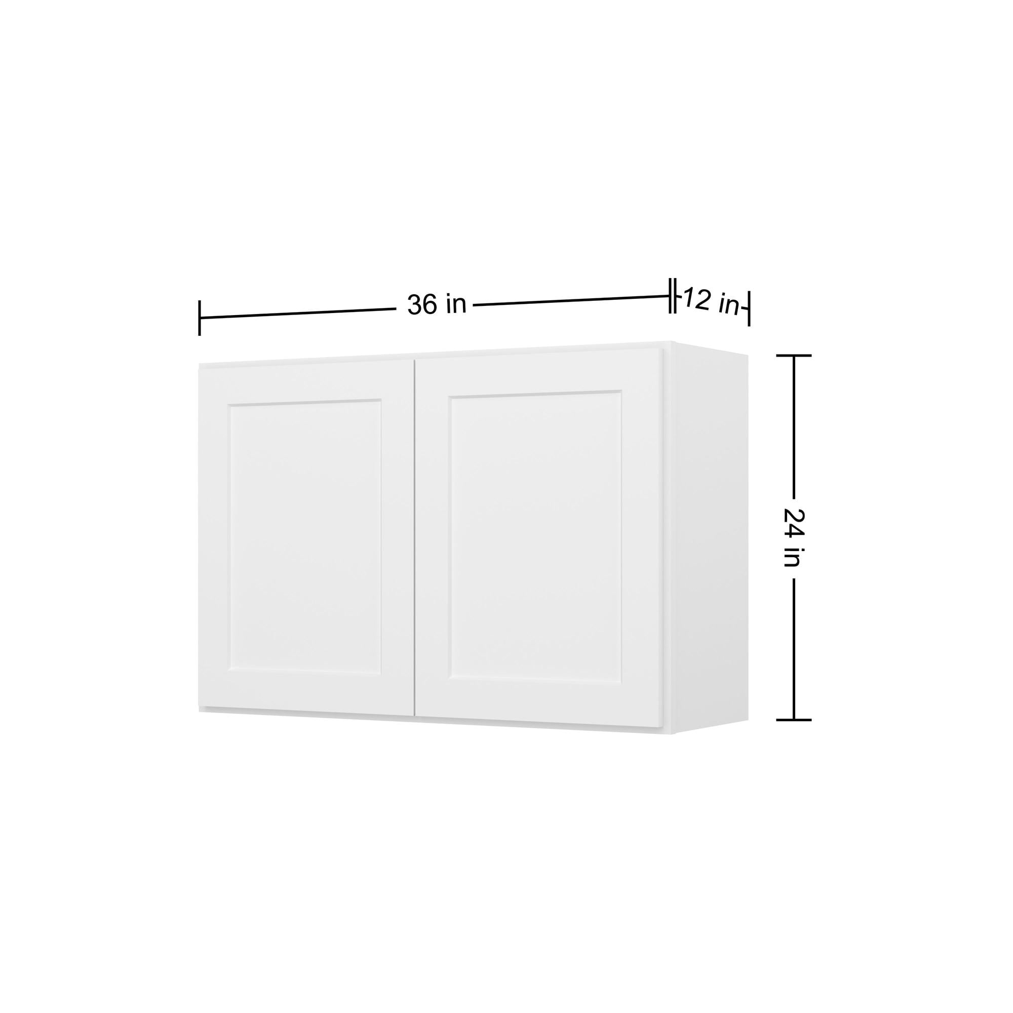 Furinno Shaker Wall Kitchen Cabinet 2-Doors, Ready to Assemble, 12 D x 36 W x 24 H, White