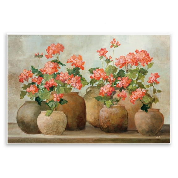 Stupell Industries Pink Cottage Geraniums Botanical & Floral Painting Unframed Art Print Wall Art, 15 x 10