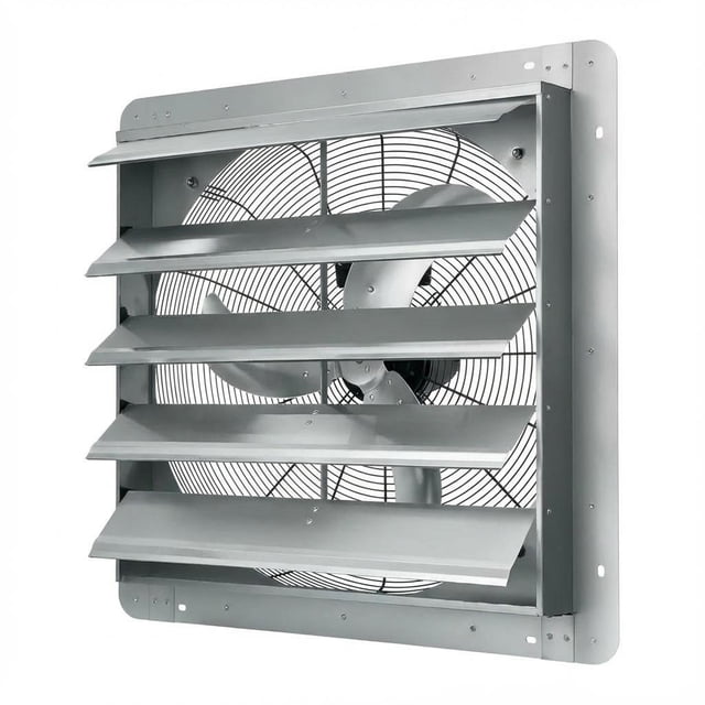 QinaQin 20 Inch Wall Mounted Shutter Exhaust Fan, 2660 CFM Ventilation Fan with Automatic Shutter