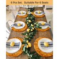 thumbnail image 4 of 13 Inch Round Placemats Set of 6, Orange Geometric Non Slip Heat Insulation PP Table Mats, Modern Luxury Aesthetic Abstract Motifs Washable Place Mats for Kitchen Dining Party Table Decor, 4 of 7