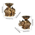thumbnail image 5 of Rvaymup 2Pcs Embossed Resins Elephant Candle Holder Vintage Antiqued Elephant Statue, 5 of 14