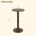 thumbnail image 6 of Round Side Table, Small Drink Table for Small Spaces, Modern Accent Nightstand with Solid Wood Leg for Living Room, Bedroom, Corners, and Office (Rustic Brown), 6 of 7