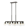 thumbnail image 6 of JONATHAN Y Julian 33.5" 8-Light Farmhouse Bohemian Iron/Glass Linear LED Pendant, Oil Rubbed Bronze/Clear, 6 of 8