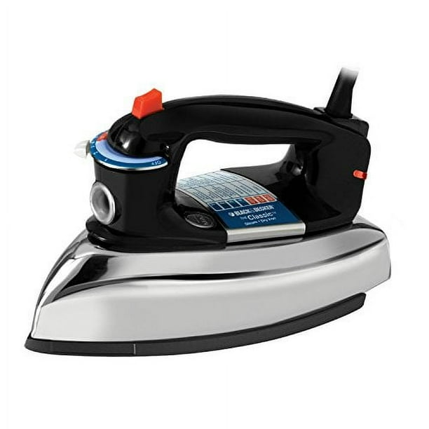 Plancha clásica BLACK+DECKER, F67E-T, suela de aluminio, planchado con vapor o en seco, 7 ajustes de temperatura, antigoteo