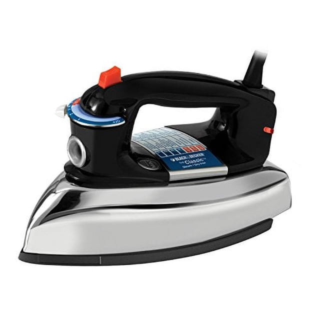Plancha clásica BLACK+DECKER, F67E-T, suela de aluminio, planchado con vapor o en seco, 7 ajustes de temperatura, antigoteo