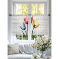 thumbnail image 4 of Colorful Tulips Sheer Curtains 54 Inches Long 2 Panels Blue Red Yellow Floral Light Filtering Semi Sheer Window Curtains Drapes for Bedroom Living Room 52"x54", 4 of 7