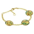 thumbnail image 2 of GlassOfVenice Murano Glass Royal Bracelet - Aqua Waves Gold, 2 of 3