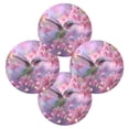 thumbnail image 2 of 15.4" Round Placemat Set of 4 Polyester Fabric Place Mats Non-Slip Dining Kitchen Table Mats for Kitchen Party Decor Beautiful Pink Hummingbird, 2 of 5