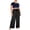 Black, variant on Bosfbaoi Plus Size Women's Pants Loose Wide Leg Pants Elastic Waist Drawstring Sweatpants with Pockets Casual Trousers