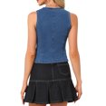 thumbnail image 3 of INSPIRE CHIC Cropped Demin Vest for Women's V Neck Western Crop Jean Tops Waistcoat XS Blue, 3 of 6