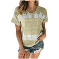 thumbnail image 2 of Spring Tops for Women Womens Tops under $10 Printed T-shirt Short Sleeves Blouse Round Neck Casual Tops, 2 of 3