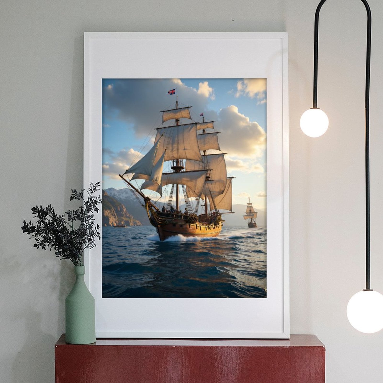 Diamond Art Kit for Adults, Vintage Sailing Ship At Sunset Diamond Painting for Adults Beginners, 5D DIY Diamond Art Painting Kits, Colorful Diamond Painting Craft for Home Decor 12x16