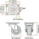 thumbnail image 2 of Ruedas giratorias FactorDuty 2 con freno de goma dura, paquete de 8, 2 of 7