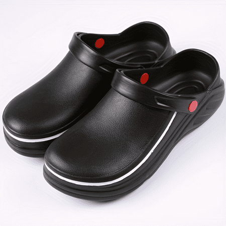 

SHENZHENXULIZX Comfortable Men‘s Hollow Out Solid Slip On Chef Shoes Non Slip Oil Proof Safety Clogs for Outdoor Activities.