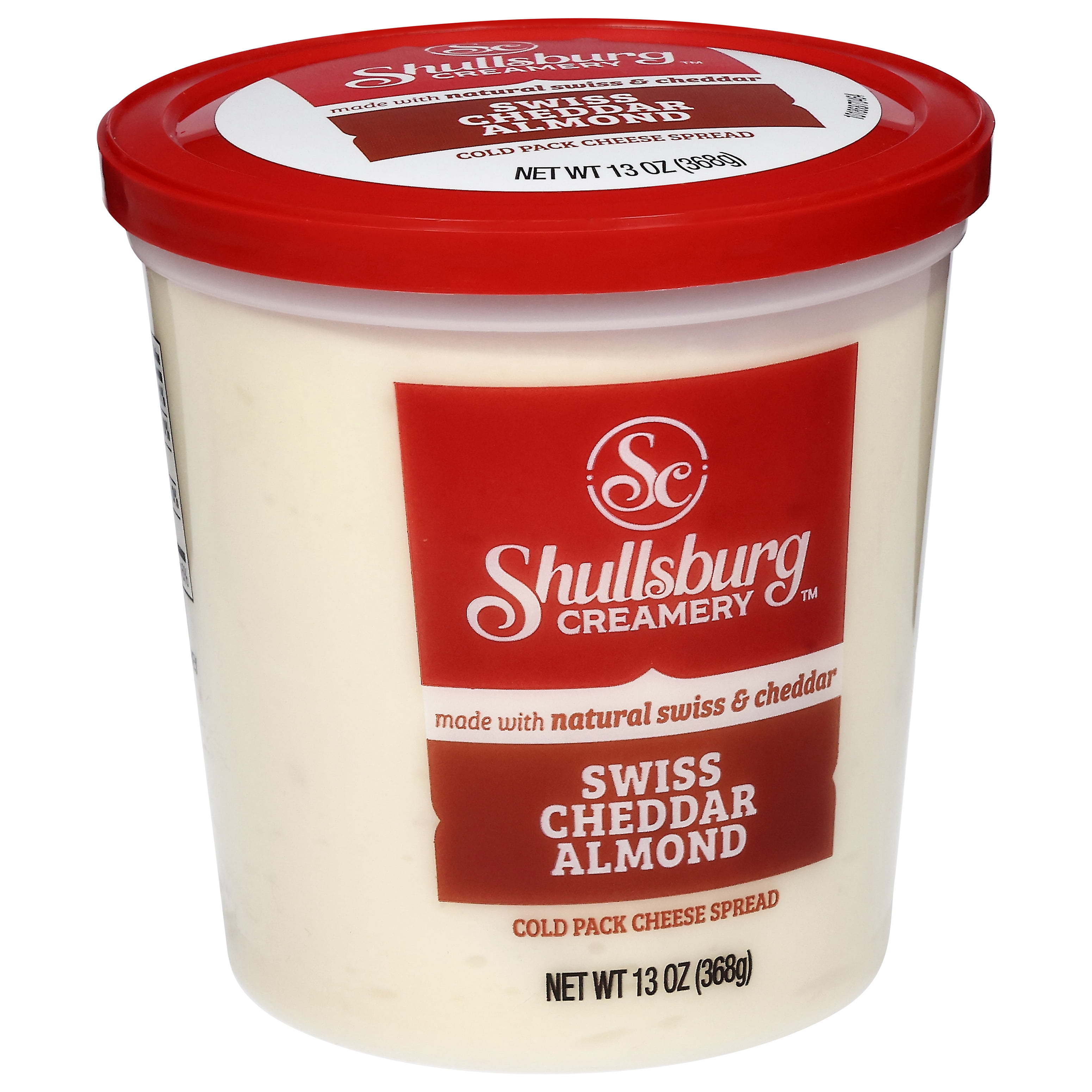 Shullsburg Creamery Swiss Almond Spreadable Cheese Spread, 13 oz, Tub, Refrigerated