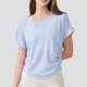 thumbnail image 2 of Camiseta holgada para mujer: con abertura en la espalda y fruncidos laterales, poliéster, ropa informal/para yoga (tallas S-XL), 2 of 4